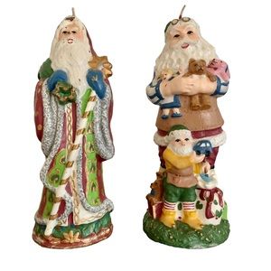 Vintage Old World Santa Christmas Candles 7.5” Ornamental XMAS